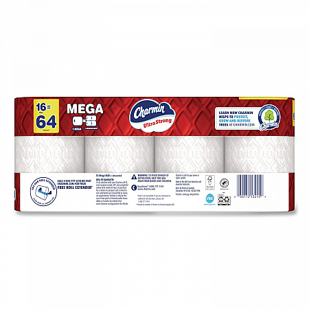 Ultra Strong Bathroom Tissue, Mega Roll, Septic Safe, 2-Ply, White, 220 Sheets/Roll, 16 Rolls/Pack (13215)