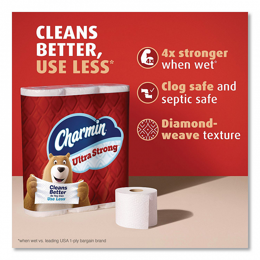 Ultra Strong Bathroom Tissue, Mega Roll, Septic Safe, 2-Ply, White, 220 Sheets/Roll, 16 Rolls/Pack (13215)