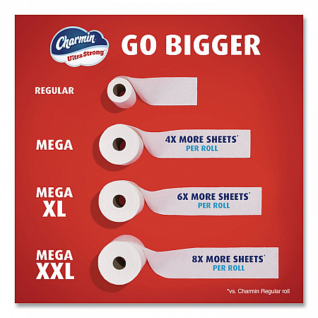 Ultra Strong Bathroom Tissue, Mega Roll, Septic Safe, 2-Ply, White, 220 Sheets/Roll, 16 Rolls/Pack (13215)