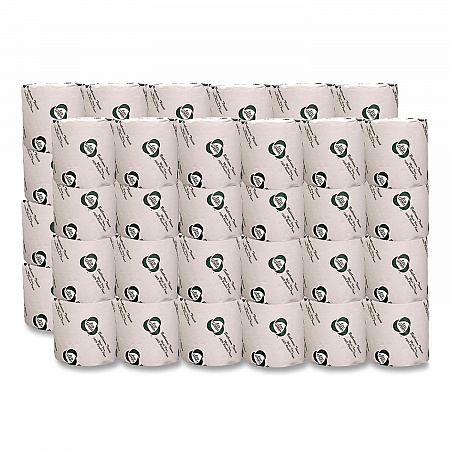Recycled Two-Ply Standard Toilet Paper, Septic Safe, White, 4.25" Wide, 500 Sheets/Roll, 80 Rolls/Carton (EB8542)