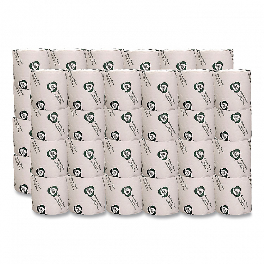 Recycled Two-Ply Standard Toilet Paper, Septic Safe, White, 4.25" Wide, 500 Sheets/Roll, 80 Rolls/Carton (EB8542)