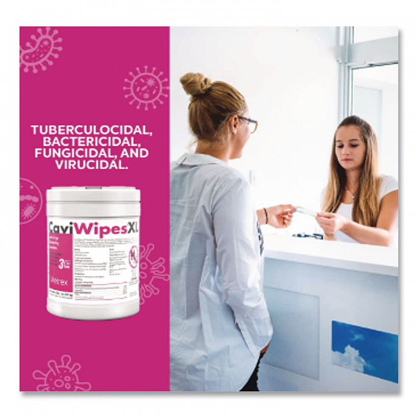 XL Disinfecting Towelettes, 10 x 12, Fragrance Free, White, 66 Wipes/Canister (MACW078150)