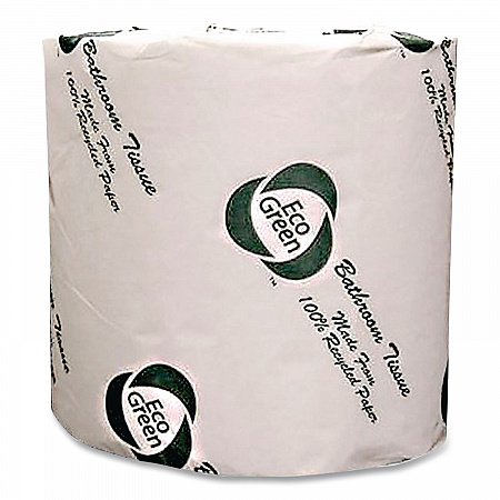 Recycled Two-Ply Standard Toilet Paper, Septic Safe, White, 550 Sheets/Roll, 80 Rolls/Carton (EB8543)