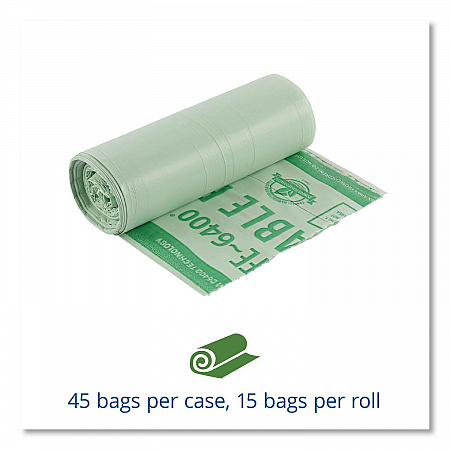 EcoSafe-6400 Bags, 13 gal, 0.85 mil, 24