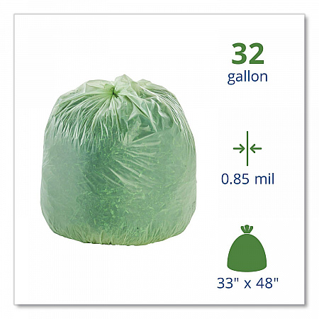 EcoSafe-6400 Bags, 32 gal, 0.85 mil, 33