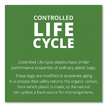 Controlled Life-Cycle Plastic Trash Bags, 13 gal, 0.7 mil, 24