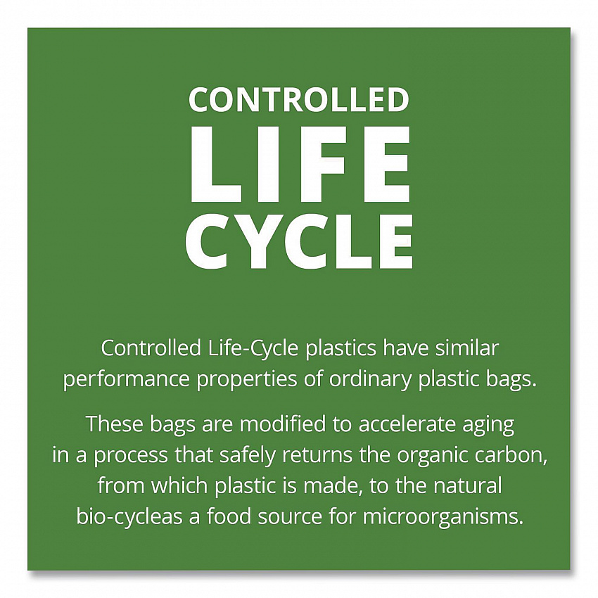 Controlled Life-Cycle Plastic Trash Bags, 33 gal, 1.1 mil, 33" x 40", Green, 40/Box (G3340E11)