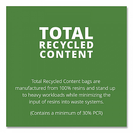 Total Recycled Content Plastic Trash Bags, 10 gal, 1 mil, 24
