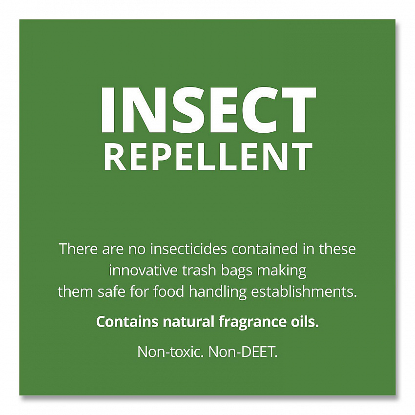 Insect-Repellent Trash Bags, 35 gal, 2 mil, 33" x 45", Black, 80/Box (P3345K20)