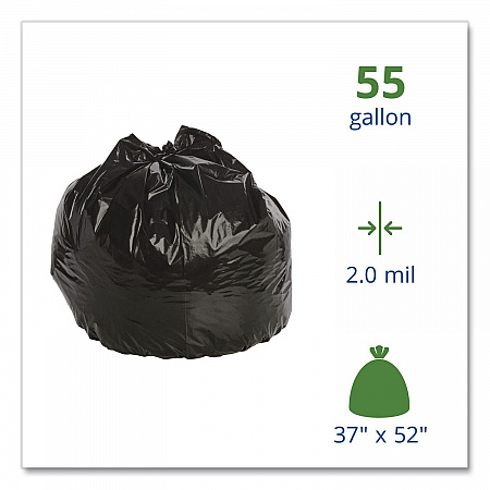 Insect-Repellent Trash Bags, 55 gal, 2 mil, 37