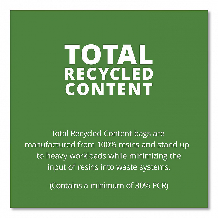 Total Recycled Content Plastic Trash Bags, 30 gal, 1.3 mil, 30" x 39", Black/Brown, 100/Carton (T3039B13)