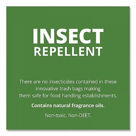 Insect-Repellent Trash Bags, 55 gal, 2 mil, 37