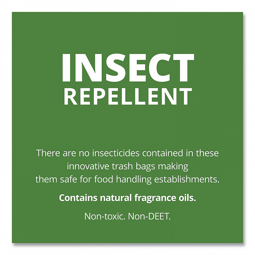 Insect-Repellent Trash Bags, 55 gal, 2 mil, 37" x 52", Black, 65/Box (P3752K20)