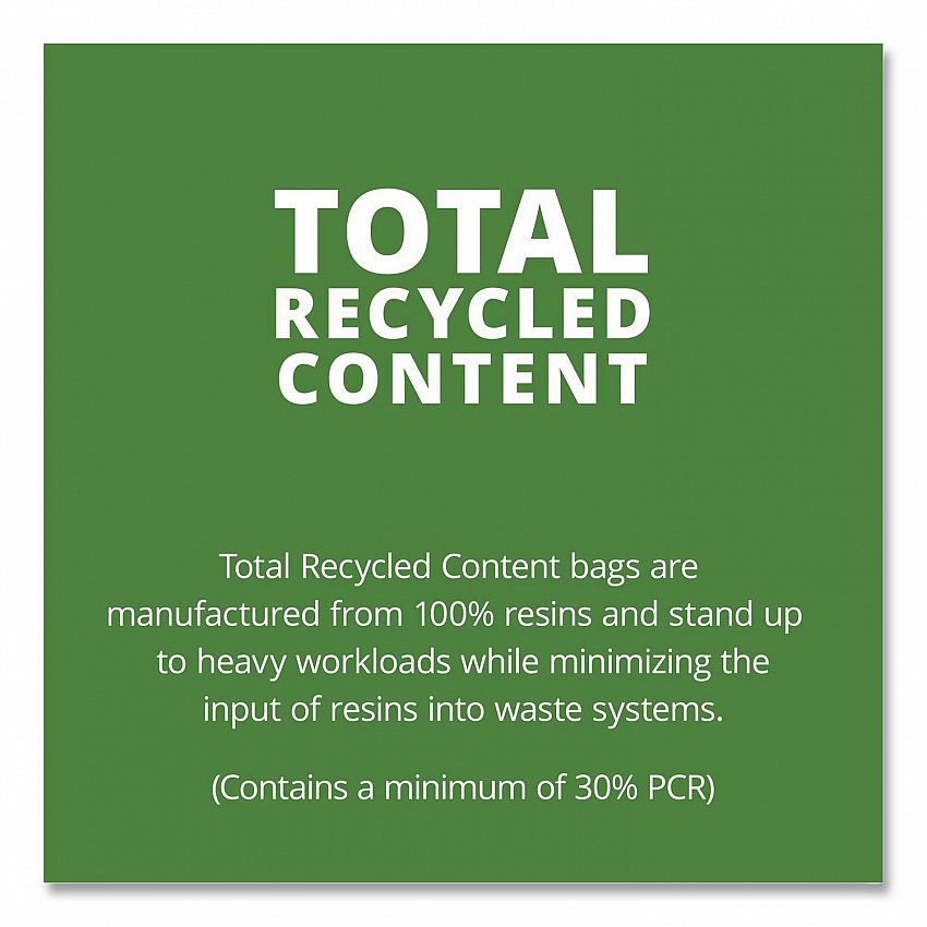 Total Recycled Content Plastic Trash Bags, 33 gal, 1.3 mil, 33" x 40", Black/Brown, 100/Carton (T3340B13)