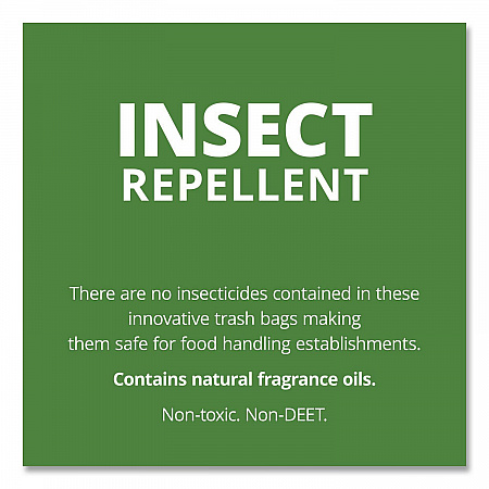 Insect-Repellent Trash Bags, 45 gal, 2 mil, 40