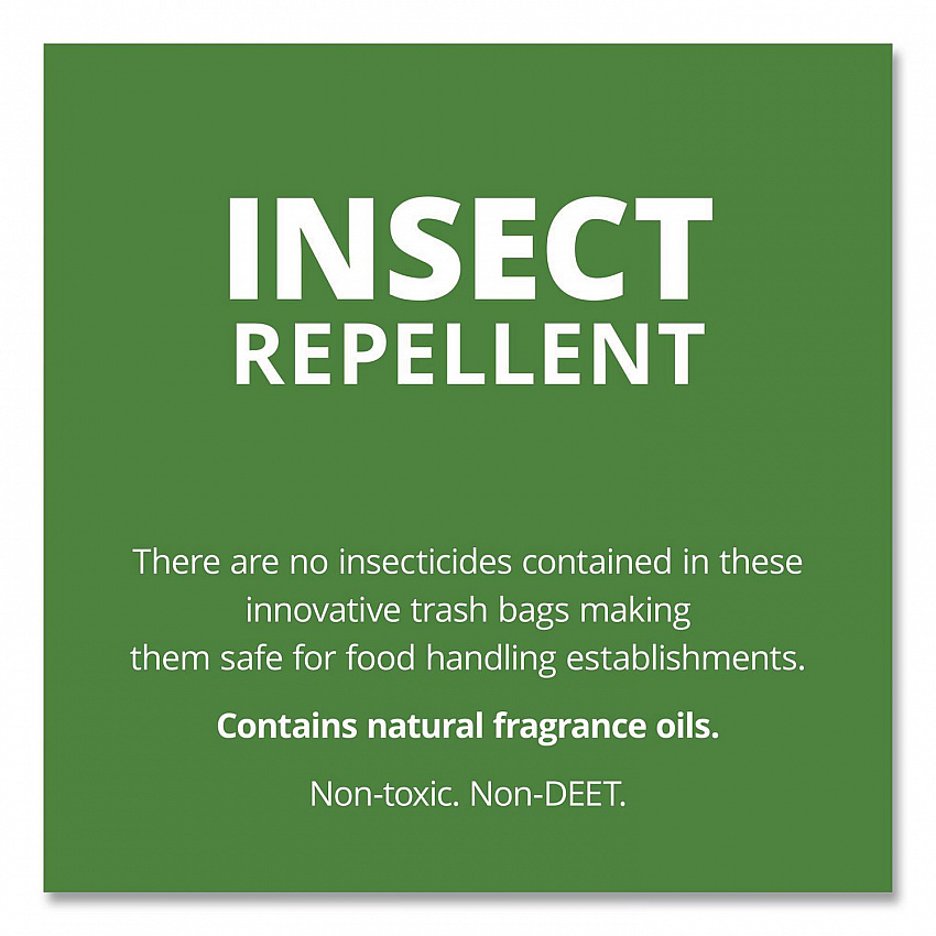 Insect-Repellent Trash Bags, 45 gal, 2 mil, 40" x 45", Black, 65/Box (P4045K20)