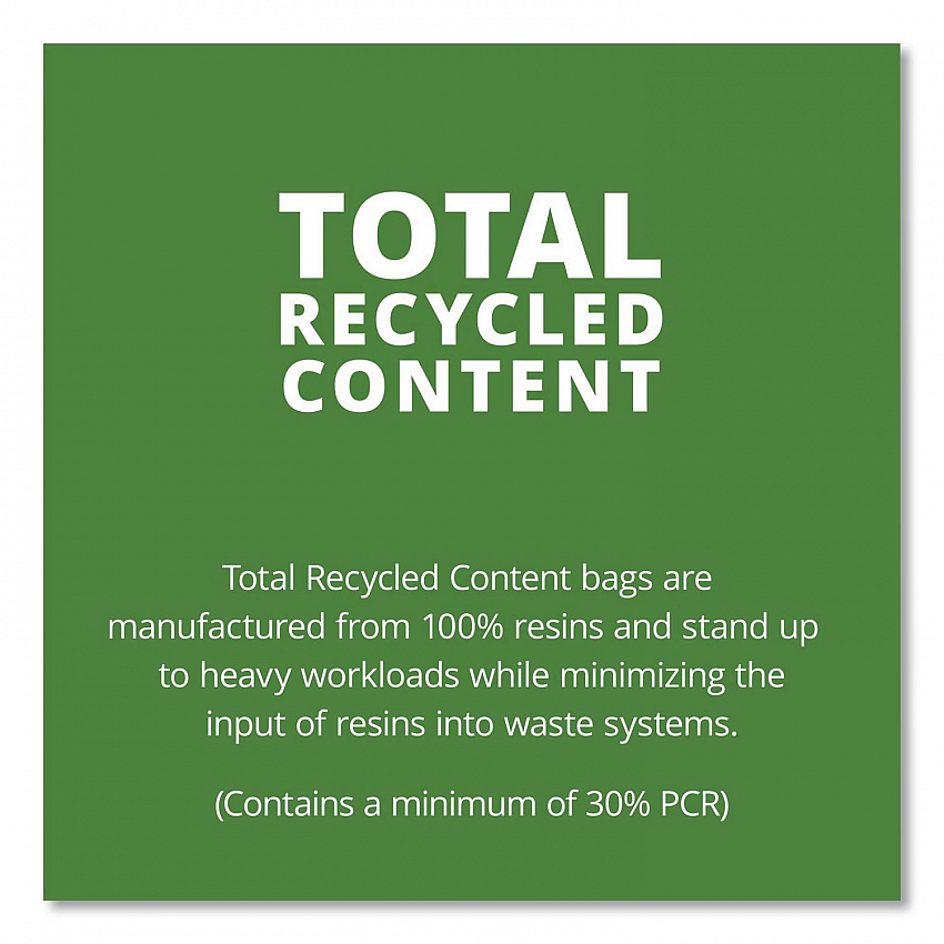 Total Recycled Content Plastic Trash Bags, 33 gal, 1.5 mil, 33" x 40", Black/Brown, 100/Carton (T3340B15)