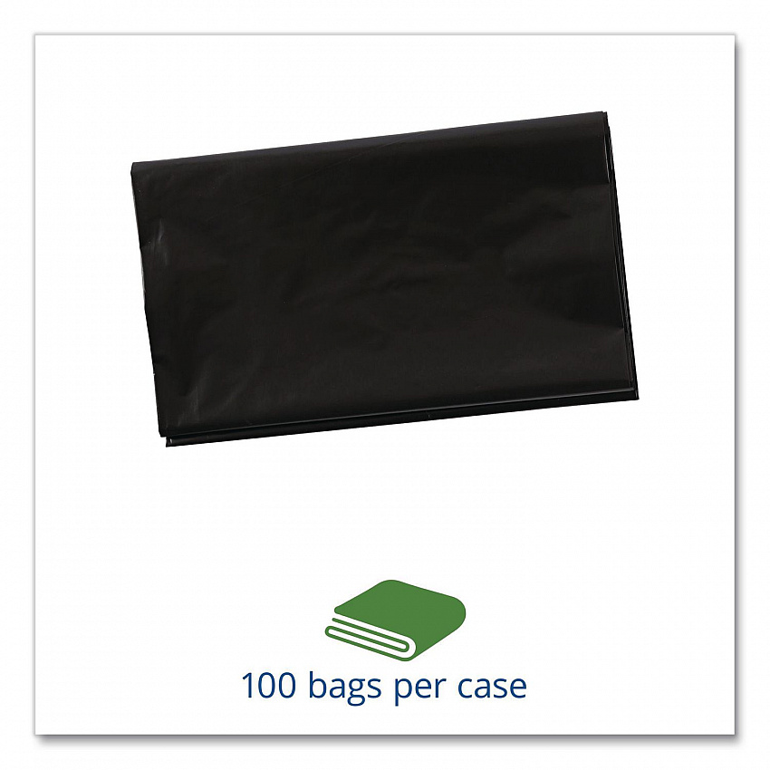 Total Recycled Content Plastic Trash Bags, 60 gal, 1.5 mil, 36" x 58", Black/Brown, 100/Carton (T3658B15)