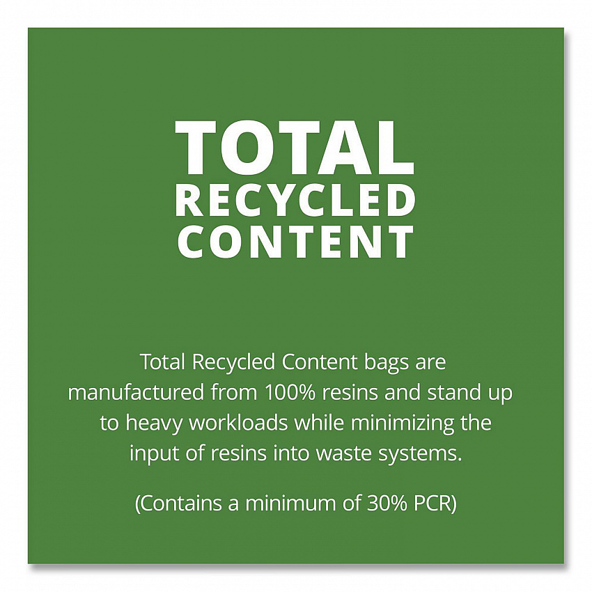Total Recycled Content Plastic Trash Bags, 60 gal, 1.5 mil, 36" x 58", Black/Brown, 100/Carton (T3658B15)