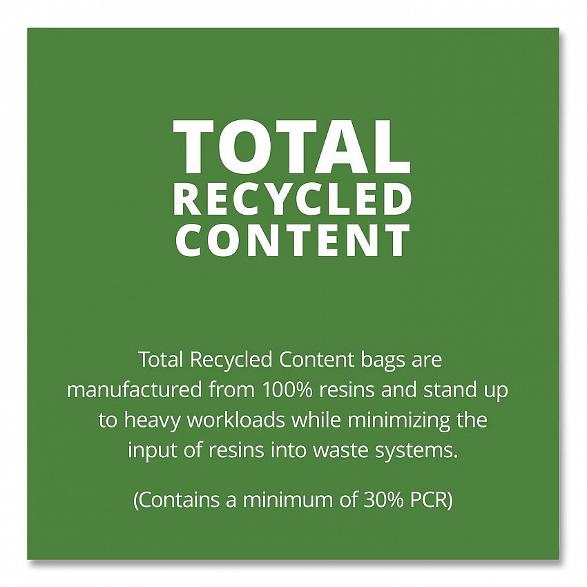 Total Recycled Content Plastic Trash Bags, 60 gal, 1.5 mil, 38" x 60", Black/Brown, 100/Carton (T3860B15)