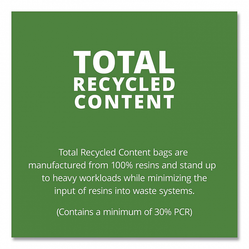 Total Recycled Content Plastic Trash Bags, 45 gal, 1.5 mil, 40" x 48", Black/Brown, 100/Carton (T4048B15)