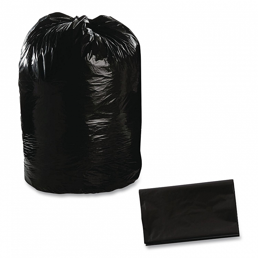 Total Recycled Content Plastic Trash Bags, 56 gal, 1.5 mil, 43" x 49", Black/Brown, 100/Carton (T4349B15)