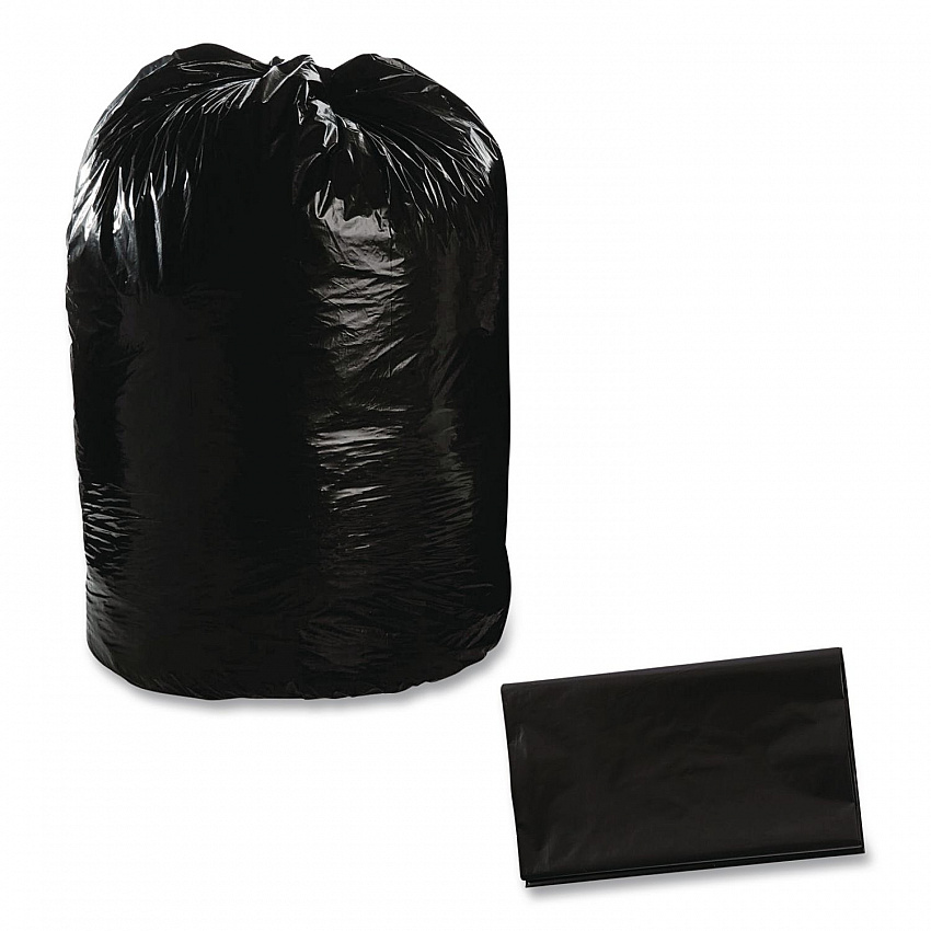 Total Recycled Content Plastic Trash Bags, 65 gal, 1.5 mil, 50" x 51", Black/Brown, 100/Carton (T5051B15)