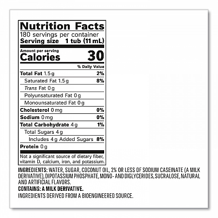 Bulk Liquid Coffee Creamer, Italian Sweet Cream, 0.38 oz Mini Cups, 180/Carton (21108CT)