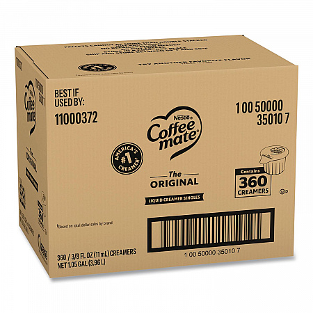 Liquid Coffee Creamer, Original, 0.38 oz Mini Cups, 360/Carton (35010)