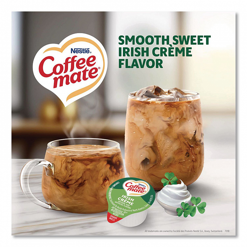 Bulk Liquid Coffee Creamer, Irish Cream, 0.38 oz Mini Cups, 180/Carton (35012CT)