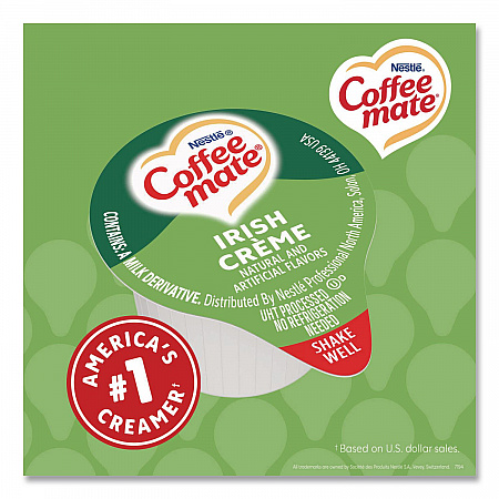 Bulk Liquid Coffee Creamer, Irish Cream, 0.38 oz Mini Cups, 180/Carton (35012CT)