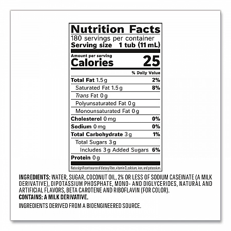 Liquid Coffee Creamer, French Vanilla, 0.38 oz Mini Cups, 180/Carton (35070)