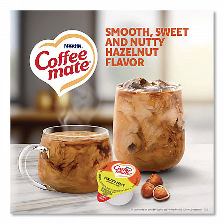Liquid Coffee Creamer, Hazelnut, 0.38 oz Mini Cups, 180/Carton (35080)