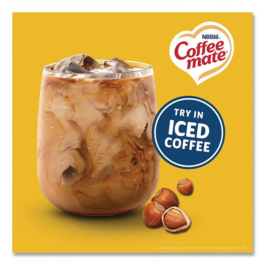 Liquid Coffee Creamer, Hazelnut, 0.38 oz Mini Cups, 180/Carton (35080)
