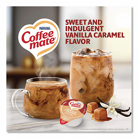 Bulk Liquid Coffee Creamer, Vanilla Caramel, 0.38 oz Mini Cups, 180/Carton (63338CT)