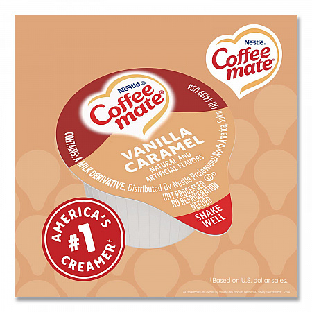 Bulk Liquid Coffee Creamer, Vanilla Caramel, 0.38 oz Mini Cups, 180/Carton (63338CT)