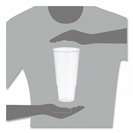 Conex ClearPro Plastic Cold Cups, ProPlanet Seal, 44 oz, Clear, 400/carton (44P)