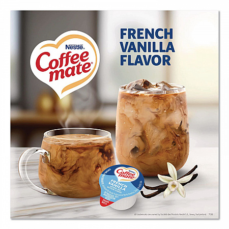 Liquid Coffee Creamer, French Vanilla, 0.38 oz Mini Cups, 360/Carton (48978)