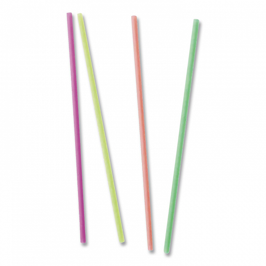 Neon Sip Sticks, 5.5" Polypropylene, Assorted Colors, 1,000/Pack (1241202)