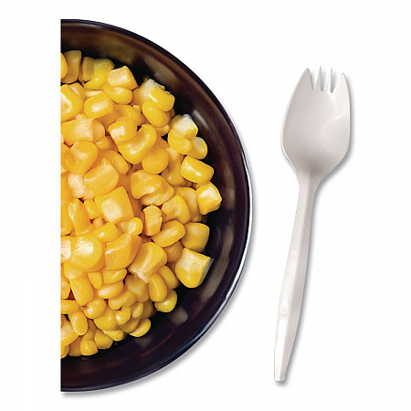 Mediumweight Polypropylene Cutlery, Spork, Plastic, White, 1,000/Carton (1015000)