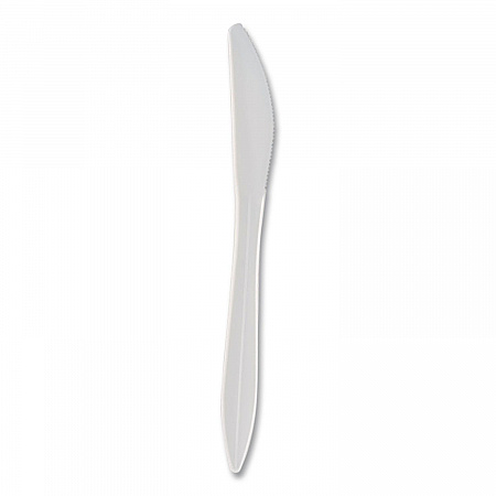 Elegant Dinnerware Heavyweight Cutlery, Knife, Plastic, White, 500/Box (1071010)