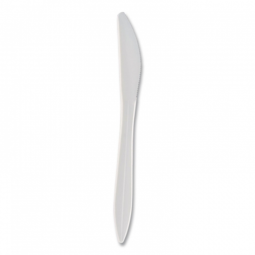 Elegant Dinnerware Heavyweight Cutlery, Knife, Plastic, White, 500/Box (1071010)