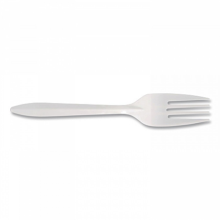 Mediumweight Polypropylene Cutlery, Fork, Plastic, White, 1,000/Carton (1012000)