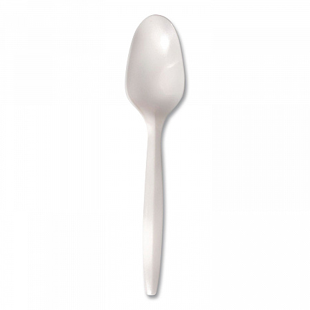 Individually Wrapped Mediumweight Cutlery, Spoon, Plastic, White, 1,000/Carton (1103000)