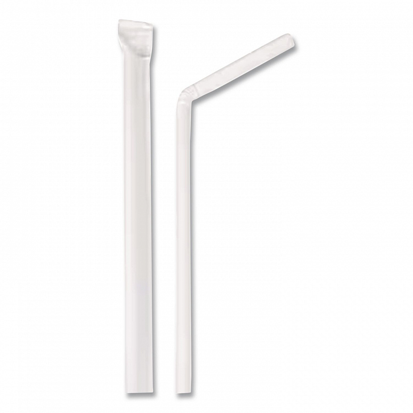 Individually Wrapped Straws, 7.75", Polypropylene, White, 400/Box (1245100)