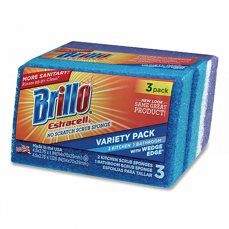 Estracell Scrub Sponge Variety Pack, 1 Bath, 2 Kitchen, 4.5 x 2.75, 1.12