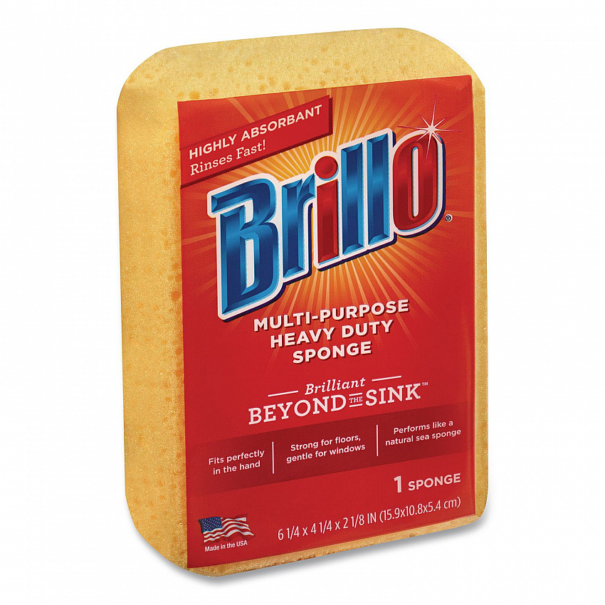 Multi-Purpose Sponge, 4.25 x 6.25, 2.12" Thick, Yellow, 6/Carton (22401)