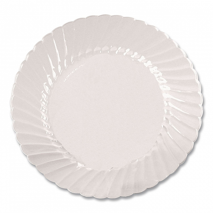 Classicware Plates, Plastic, 10.25" dia, Clear, 12/Bag, 12 Bags/Carton (RSCW101212)