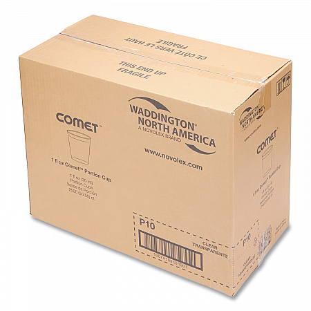 Comet Plastic Portion/Shot Glass, 1 oz, Clear, 50/Pack, 50 Packs/Carton (P10)