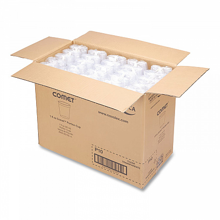 Comet Plastic Portion/Shot Glass, 1 oz, Clear, 50/Pack, 50 Packs/Carton (P10)